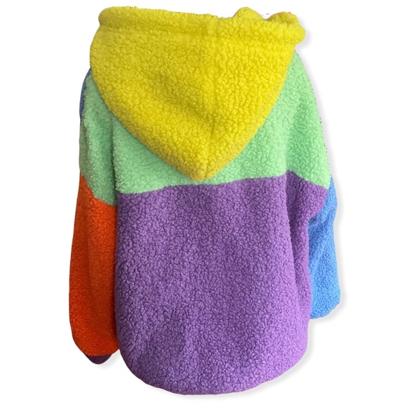 90’s color block Sherpa zip up - Picture 2 of 2